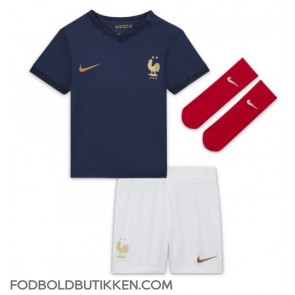Frankrig Kylian Mbappe #10 Hjemmebanetrøje Børn VM 2022 Kortærmet (+ Korte bukser)